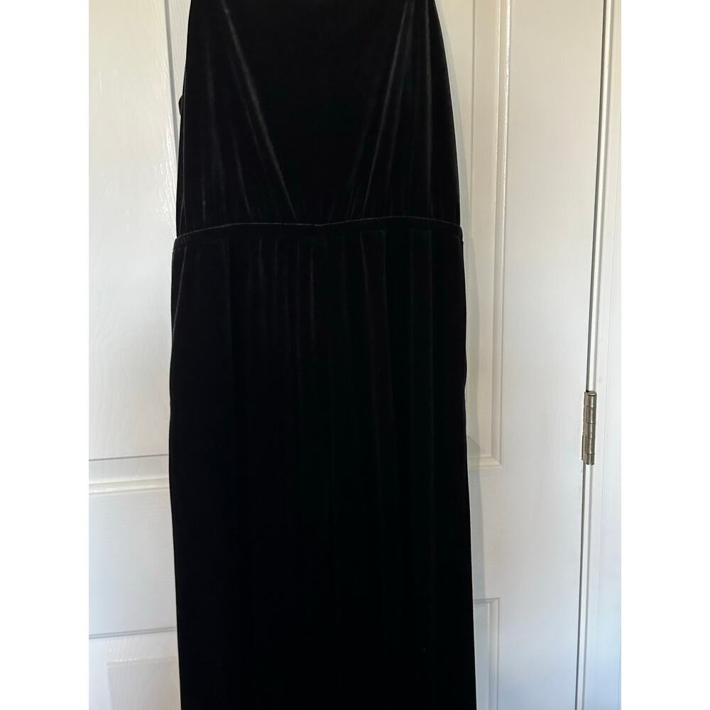 Popsugar Velvet Cropped Wide-Leg Jumpsuit Jet Black Women's Size M NWOT $68 - Picture 10 of 12